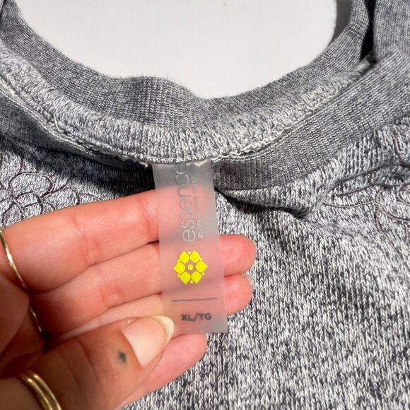 Essence By Thyme Maternity Grey Crewneck Sweater with Floral Embroidery Size XL - Picture 3 of 7